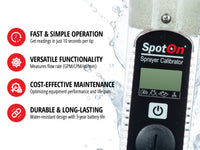 Thumbnail for SpotOn SC-2 Sprayer Calibrator - Quickly Check Flow Rate of Sprayer Nozzles. Digital Nozzle Flow Meter for Precise Chemical Application - Pesticide & Fertilizer Rate Calculator -