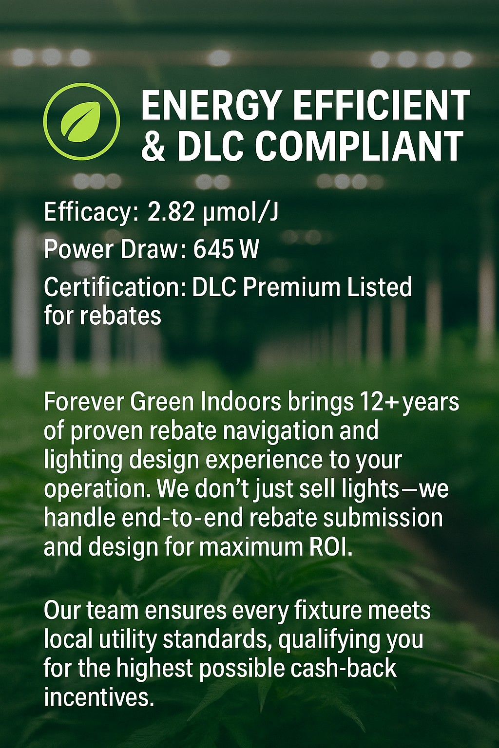 New! CTB-6 Bar 720W Integrated Driver-on-Board LED Grow Light – 2.6 µmol/J Full-Spectrum, ETL & DLC Listed, Plug-and-Grow Design for 4×4 Canopy. 220V+ input. No 110V.