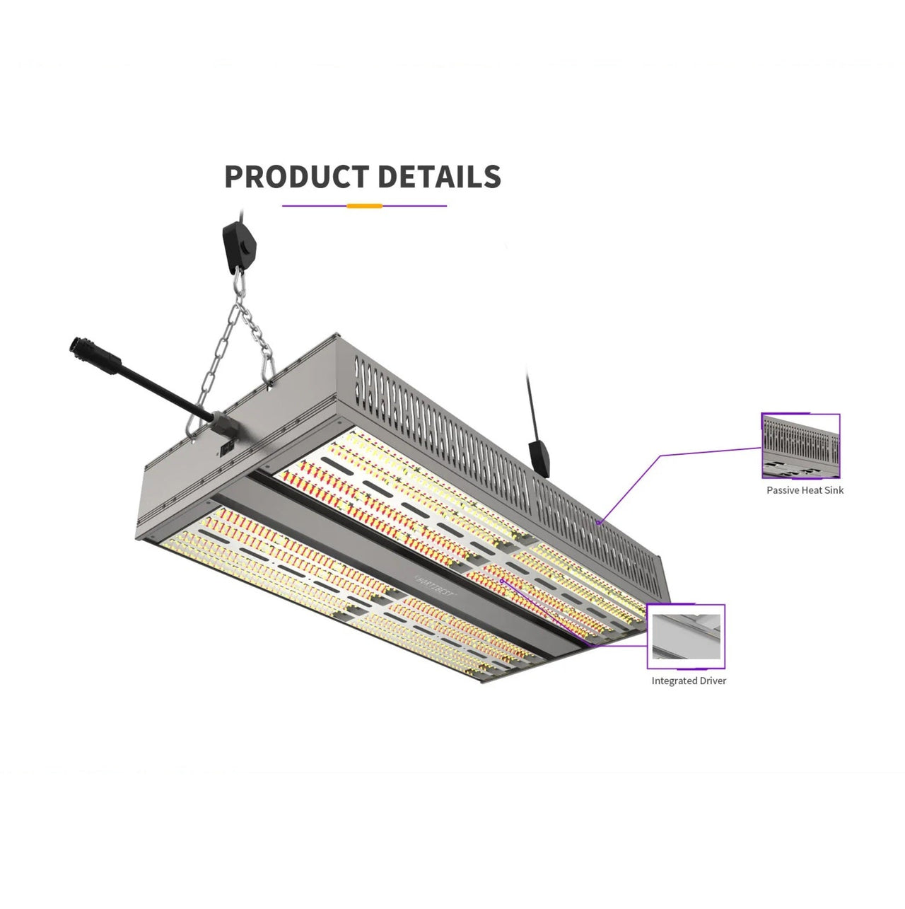 HortiBest Jellyfish JF-3000 LED Grow Light – 900W 240V High-Performance, DLC Certified, Energy-Efficient for Indoor & Greenhouse Growing – Waterproof, Full-Spectrum, True 1:1 HPS Replacement