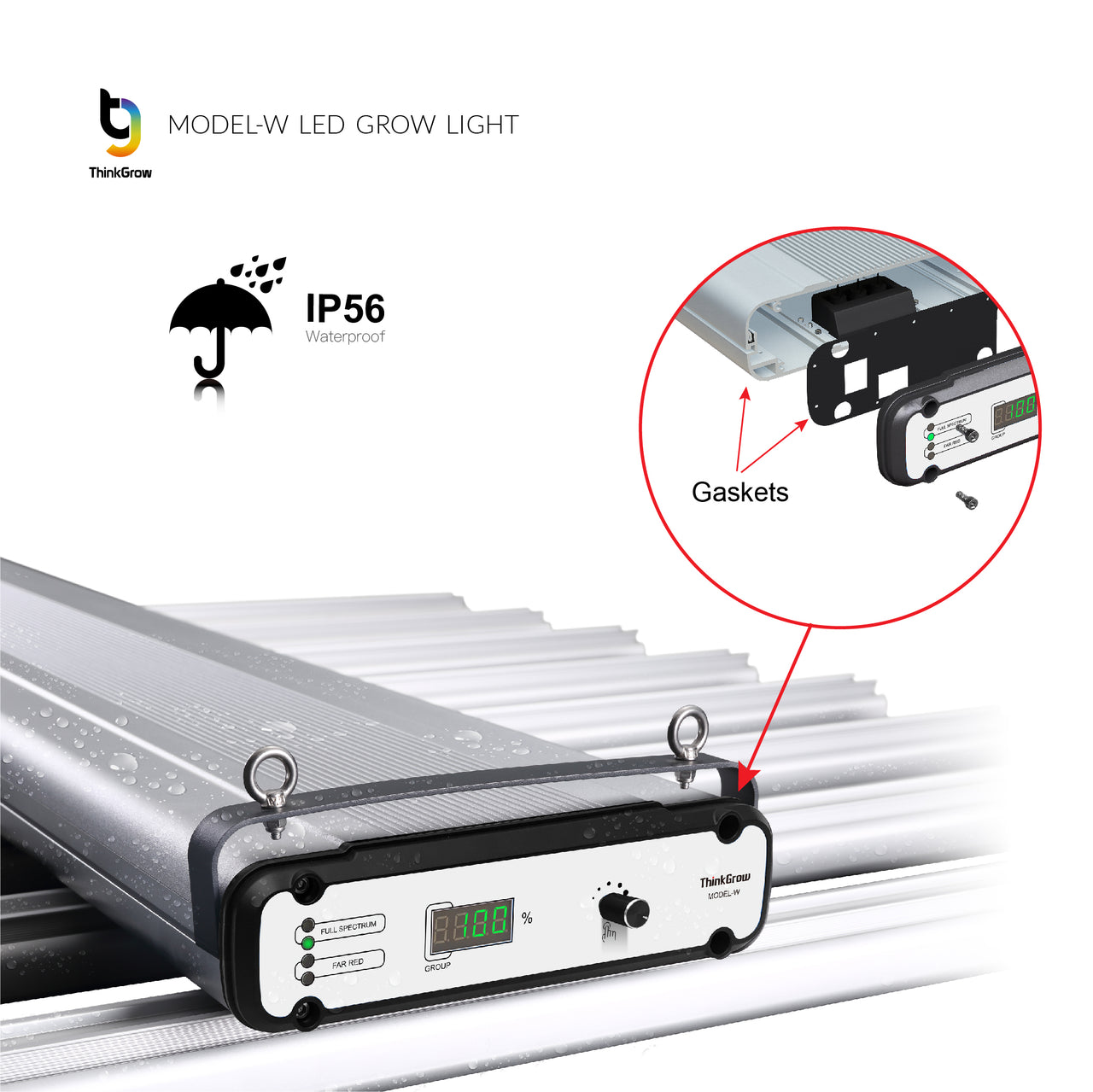 ThinkGrow Model-W 630W Full Spectrum LED Grow Light