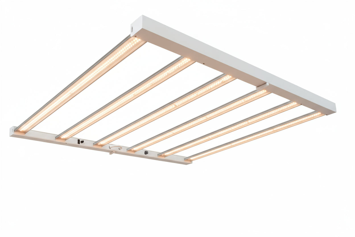 Modern ceiling light fixture on a gray background