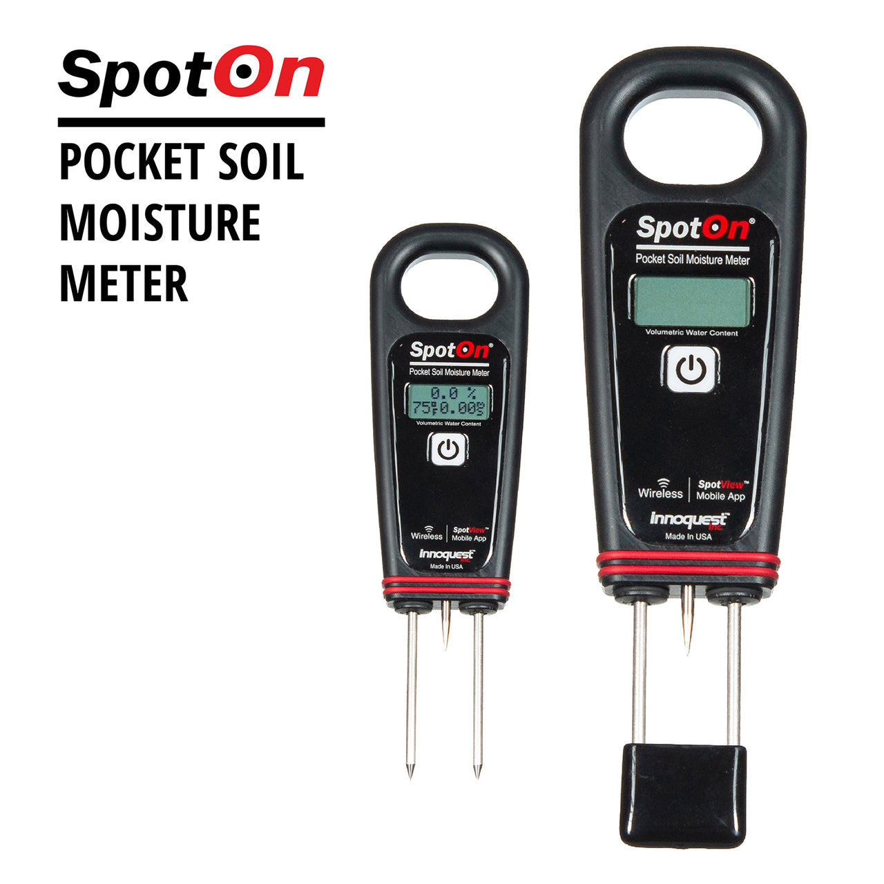 SpotOn Pocket Soil Moisture, EC and Temperature Meter with Bluetooth App Connectivity. For analyzing issues in grow medium watering and feeding.