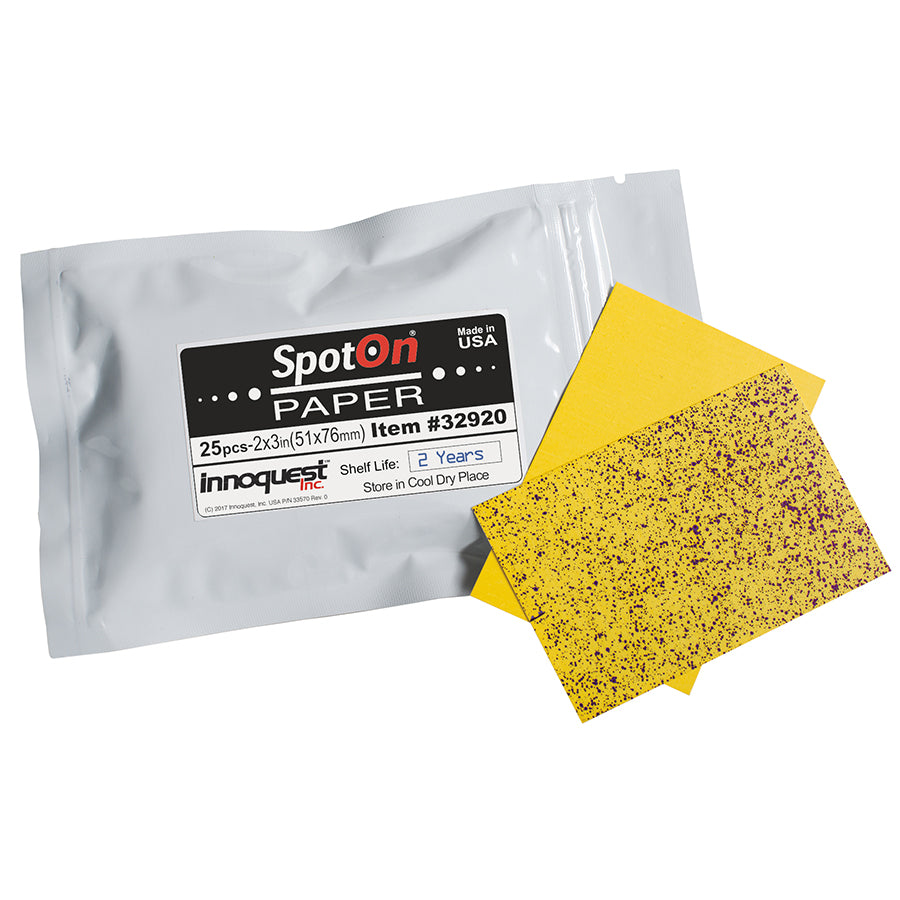 SpotOn 2x3in Spray Calibration Water Sensitive Paper, 25 Sheets.